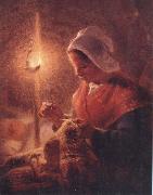 Jean Francois Millet Woman Sewing by Lamplight china oil painting artist